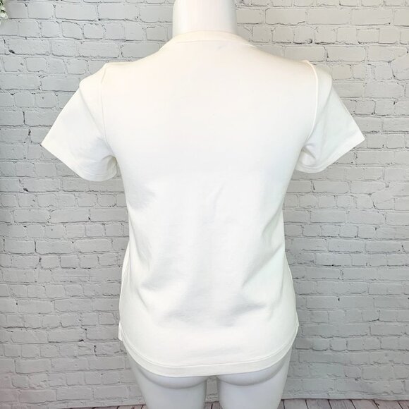 J. CREW FACTORY IVORY LACE UP GROMMET TOP - SMALL - Picture 3 of 5